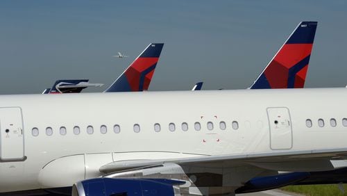 APRIL 29, 2016 ATLANTA Delta Air Lines shows off some planes in its aircraft fleet during a media day at their Tech Ops hanger at Hartsfield-Jackson International Airport Friday, April 29, 2016. The airline has added new planes and also plans to refurbish the fleet of existing aircraft. KENT D. JOHNSON /kdjohnson@ajc.com