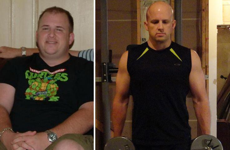 Joshua Harvey, 36, of Cumming, lost 75 pounds