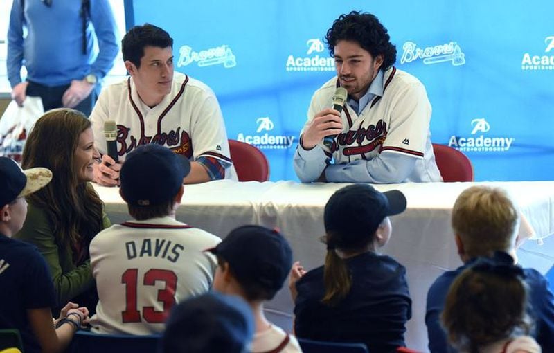 All the young dudes: Matt Wisler and Dansby Swanson. (Hyosub Shin/AJC)