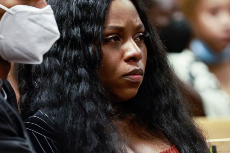 Mariah Maxie listens to Daquan Reed’s remarks during his sentencing hearing.