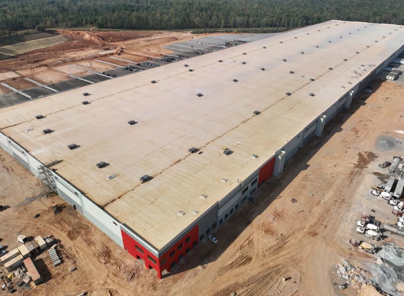 This is a photo of the ongoing construction of a Target distribution center in Hampton.