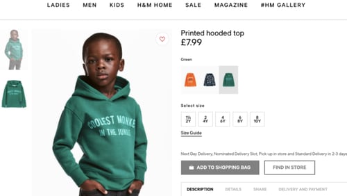 An image on H&M U.K. e-commerce site caused a social media uproar