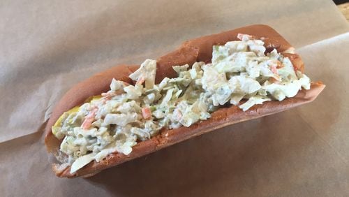 At Billy Meadow’s Station, you can get your hot dogs topped with slaw, chili or cheese. The slaw dog runs neck and neck with the chili dog in popularity. Celebrating small-town Georgia and the great American hot dog