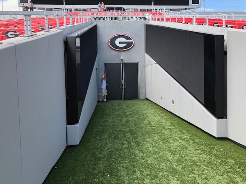 The tunnel that leads from the west end zone to the Georgia football team’s new locker room. 