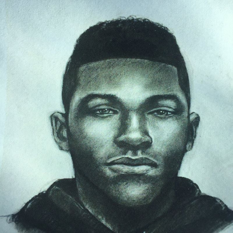 A sketch of the suspect accused of causing a fatal crash. (Credit: Kelly Lawson / GBI)