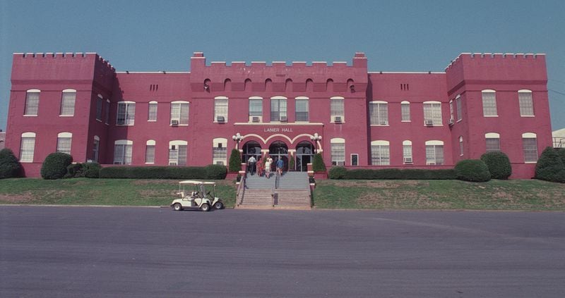 980827 GAINESVILLE, GA: Exterior shot of Lanier Hall, which serves as the administration building at Riverside Military Academy, in Gainesville, GA. The paved area in foreground is the Quadrangle area where formation takes place before each meal during the school year. (Kimberly Smith/staff)