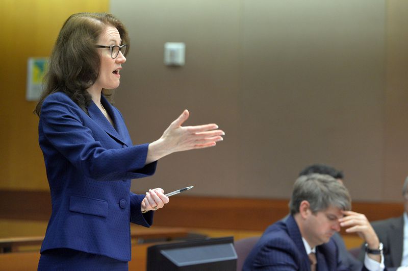 Prosecutor Linda Dunikoski speaks during a hearing in the Atlanta Public Schools criminal trial as jury selection started on August 11, 2014. (AJC file photo / Kent D. Johnson)