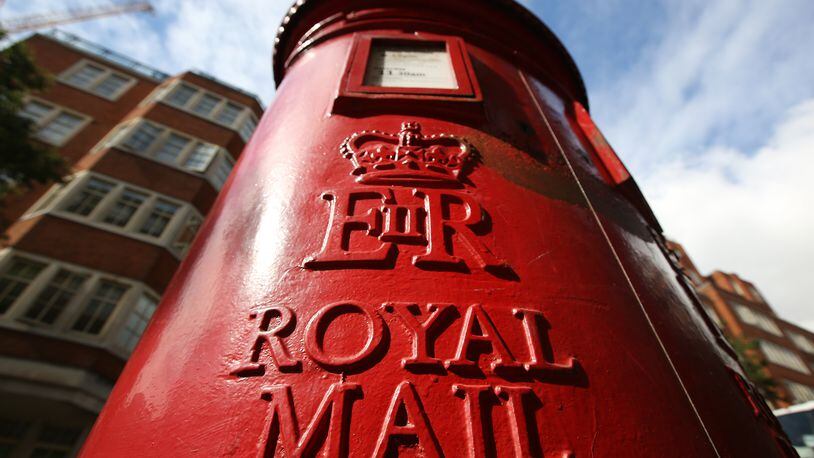LONDON, ENGLAND - SEPTEMBER 12: A Royal Mail post box on September 12, 2013 in London, England. (Photo by Peter Macdiarmid/Getty Images)
