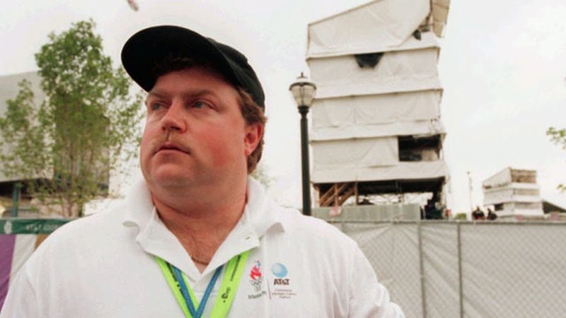 <p>Security guard Richard Jewell poses on Sunday, July 28, <span class="wsc-grammar-problem" data-grammar-phrase="1996" data-grammar-rule="MISSING_COMMA_AFTER_YEAR" data-wsc-lang="en_US">1996</span> across from the tower where he found a bomb and warned visitors at Centennial Olympic Park early Saturday morning. (AP Photo/Atlanta Journal-Constitution, William Berry)</p>