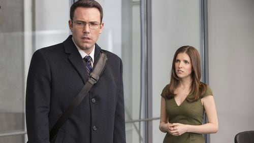 Ben Affleck, left, and Anna Kendrick appear in “The Accountant.” (Chuck Zlotnick/Warner Bros. Pictures via AP)