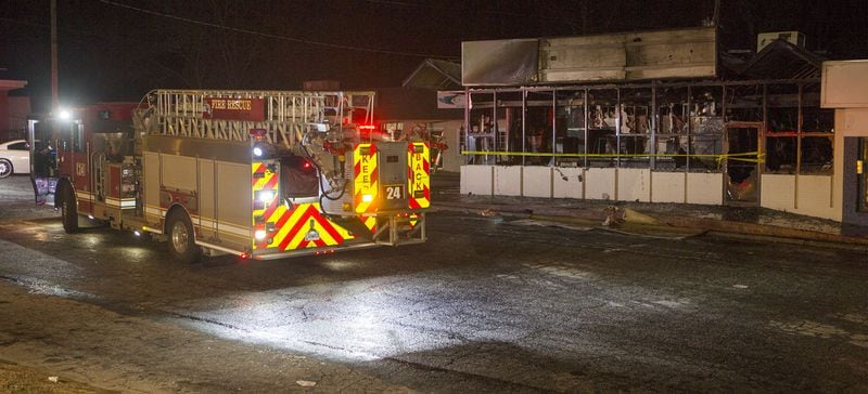 A fire destroyed Mamaw's Country Kitchen in the 4700 block of Memorial Drive near Decatur about 4:20 a.m., according to officials. (Photo by Phil Skinner)