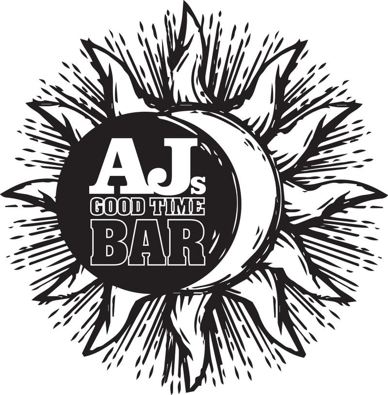 Logo for AJ's Good Time Bar's eclipse event.