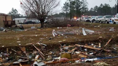 A resident took photos of the devastation at Sunshine Acres Trailer Park in Cook County. State emergency management officials say several people have been killed and dozens hurt after severe storms hit southern Georgia, according to the Associated Press.
