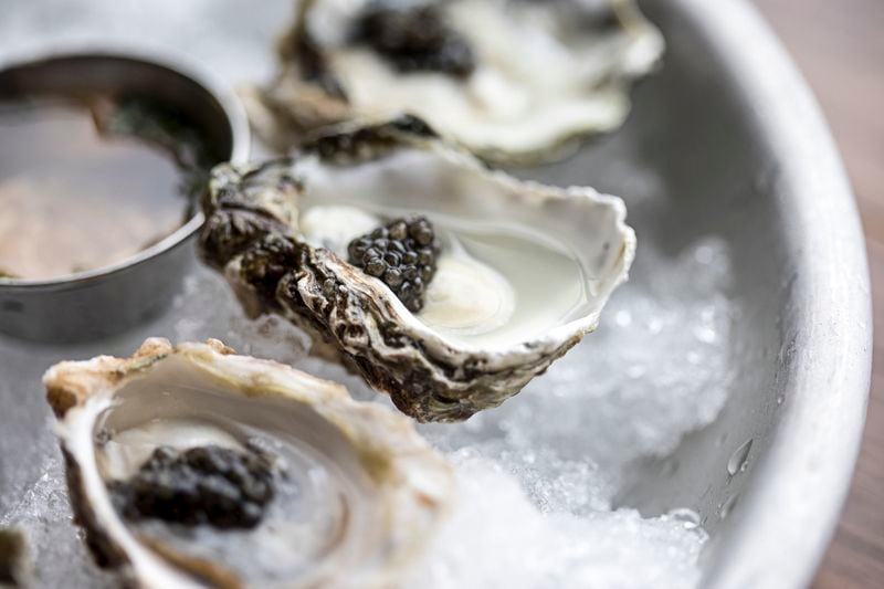  Oak Steakhouse caviar on oysters / Heidi Geldhauser