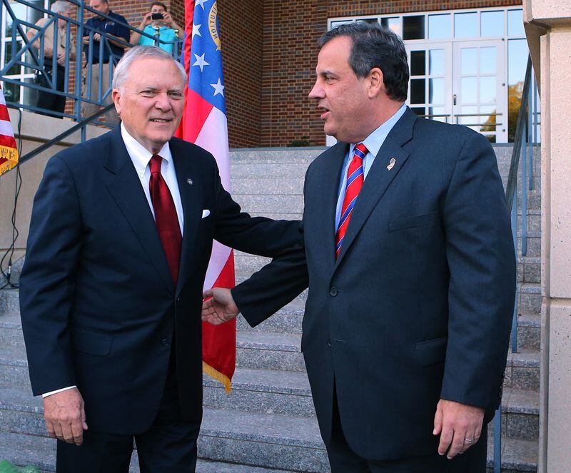 During his re-election campaign last year, Georgia Gov. Nathan Deal got some help from New Jersey Governor Chris Christie. CURTIS COMPTON / CCOMPTON@AJC.COM