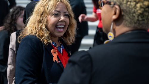The biggest player of them all in Georgia's redistricting battle is U.S. Rep. Lucy McBath (left) who could return to the 6th District if the seat is redrawn. (Nathan Posner for the Atlanta Journal-Constitution)