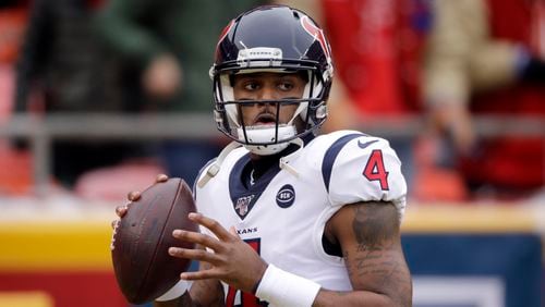 Houston Texans quarterback Deshaun Watson passes the ball before an NFL divisional playoff football game against the Houston Texans last season.  Formerly of Gainesville High, Watson has led the Texans to the playoffs and made the Pro Bowl the past two seasons  (AP Photo/Charlie Riedel)