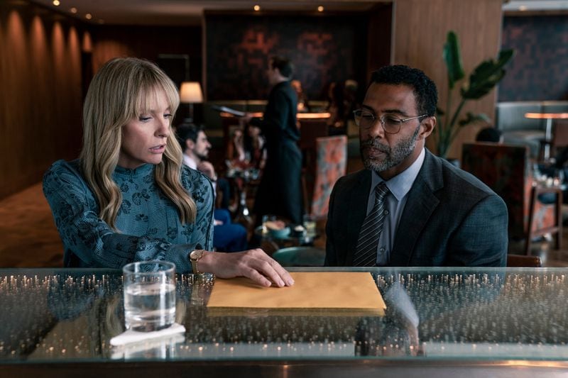 Toni Collette as Laura Oliver and Omari Hardwick as Gordon Oliver in "Pieces of Her." Courtesy of Mark Rogers/Netflix © 2022