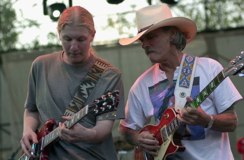 File photo: Derek Trucks left, and Dickey Betts jam with The Allman Brothers Band during an Atlanta music festival. (Ben Gray/Atlanta Journal-Constitution)