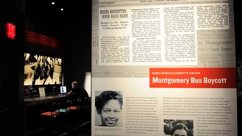 Newspaper accounts depict the civil rights struggle on the second floor of the National Center for Civil and Human Rights Tuesday, June 10, 2014, in Atlanta. The center opens June 23 after almost 10 years of preparations. David Tulis / AJC Special