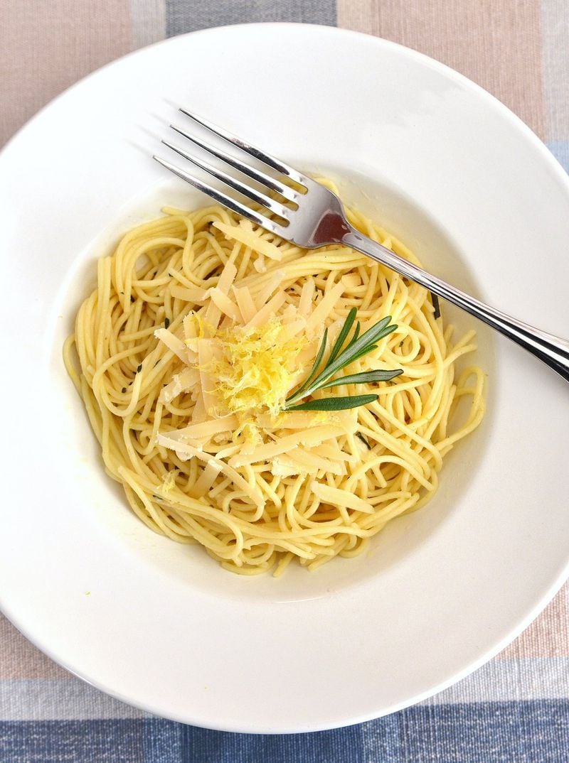 Lemon and Garlic Spaghetti is an easy weeknight meal, made with items that are probably already in your pantry. Food styling by Meridith Ford. CHRIS HUNT / SPECIAL