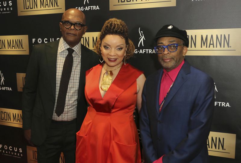 Samuel L. Jackson, from left, Ruth E. Carter and Spike Lee arrive at the 7th Annual ICON MANN Pre-Oscar Dinner at the Waldorf Astoria on Thursday, Feb. 21, 2019, in Beverly Hills, Calif. (Photo by Willy Sanjuan/Invision/AP)