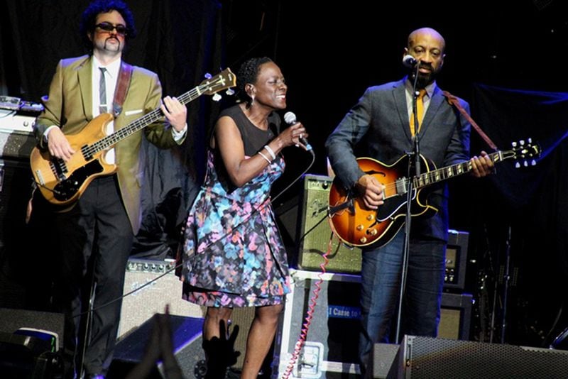 Sharon Jones and some of her Dap Kings at Lakewood in May. Photo: Melissa Ruggieri/AJC