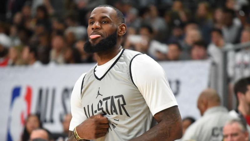 LeBron James stayed loose as he warmed up for the NBA All-Star Game.