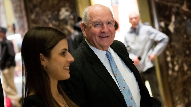 Former Georgia Gov. Sonny Perdue at Trump Tower in November. (Photo by Drew Angerer/Getty Images)