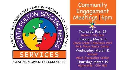 Concerns of North Fulton County’s special needs populations is the topic of community meetings in the coming weeks in Milton, Johns Creek, Roswell and Alpharetta. CITY OF MILTON