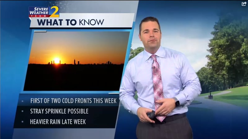 Rain chances will come up to end the week, according to Channel 2 Action News.