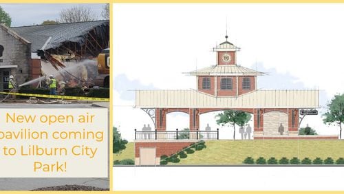 Demolition of the former Lilburn Municipal Complex, which housed the city’s police and court services, began in late March and will make way for a new open-air pavilion at Lilburn City Park. (Courtesy City of Lilburn)