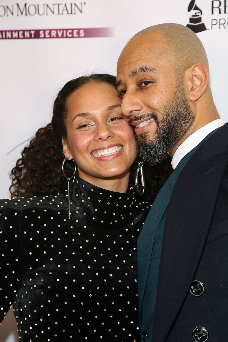  Alicia Keys with her husband Kasseem Dean, aka " Swizz Beatz." (Photo by Manny Carabel/Getty Images)