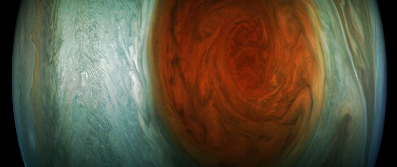 Enhanced-color image of Jupiter's Great Red Spot