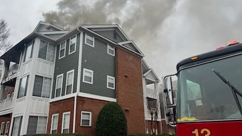 A fire broke out Monday at The Residences on McGinnis Ferry in Gwinnett County, officials said.