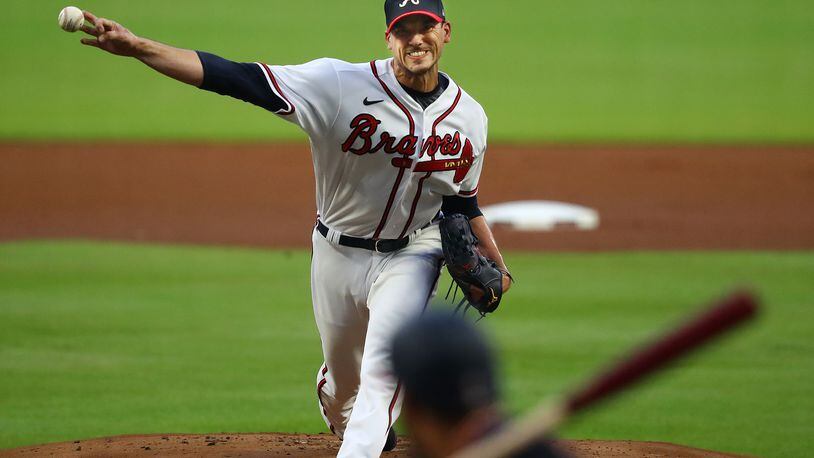 092022 Atlanta: Atlanta Braves starting pitcher Charlie Morton delivers against the Washington Nationals during the first inning in a MLB baseball game on Tuesday, Sept. 20, 2022, in Atlanta.   “Curtis Compton / Curtis Compton@ajc.com