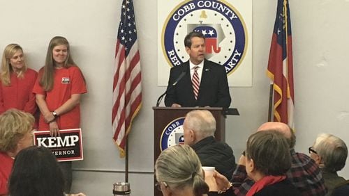 Georgia Secretary of State Brian Kemp announced Saturday that he’s running for governor. GREG BLUESTEIN /gbluestein@AJC.COM