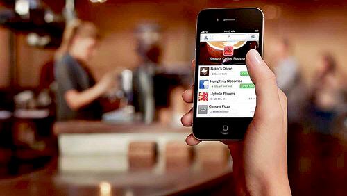 A directory listing featured in the Square app in an undated handout image. This week, Starbucks joined forces with Square, a technology start-up that lets you pay for things with a smartphone.