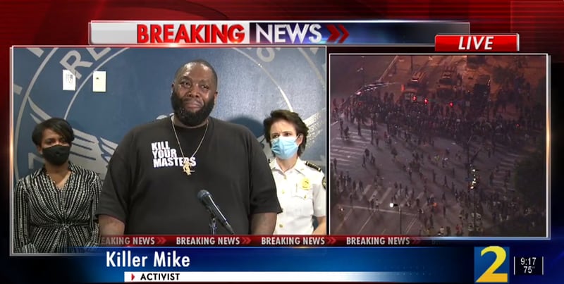 Rapper Killer Mike spoke out against the killing of George Floyd and against rioters in the city of Atlanta.