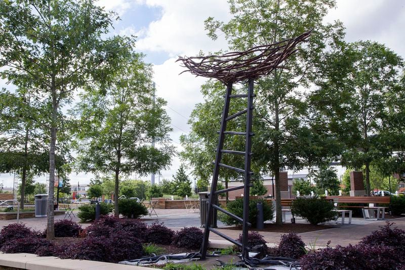 “The Nest,” by Atlanta artist Corrina Sephora represents challenge and desire of creating a home. The piece is in Sandy Springs. Courtesy of the City of Sandy Springs.