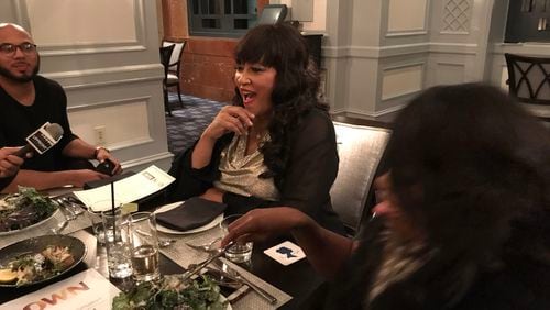 Jackee Henry amused a group of journalists at a special OWN-sponsored dinner Thursday, January 25, 2018 at the Four Seasons to promote her role on the new OWN series "The Paynes." CREDIT: Rodney Ho/rho@ajc.com