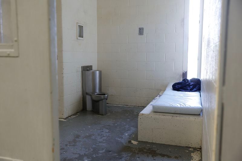Views of a cell in the medical observation unit (MOU) at Fulton County Jail shown on Thursday, March 30, 2023. The area monitors inmates with acute mental issues. (Natrice Miller/ natrice.miller@ajc.com)