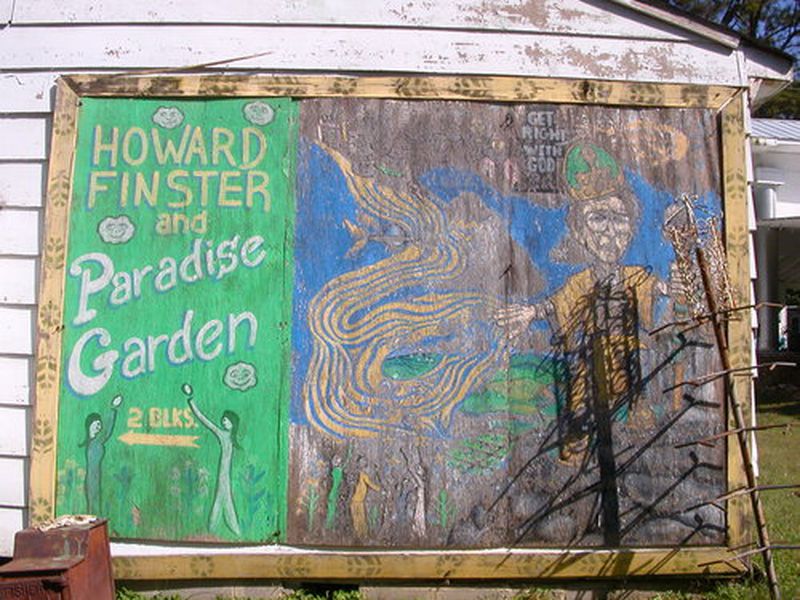 Sign for Howard Finster's Paradise Gardens near Summeville GA.