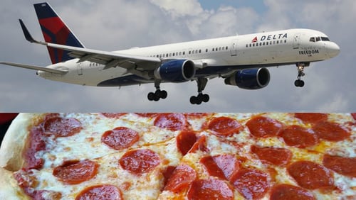 After canceling 300 flights due to Atlanta's stormy weather Wednesday, Delta Air Lines offered stranded passengers a slice of pizza for the pain.