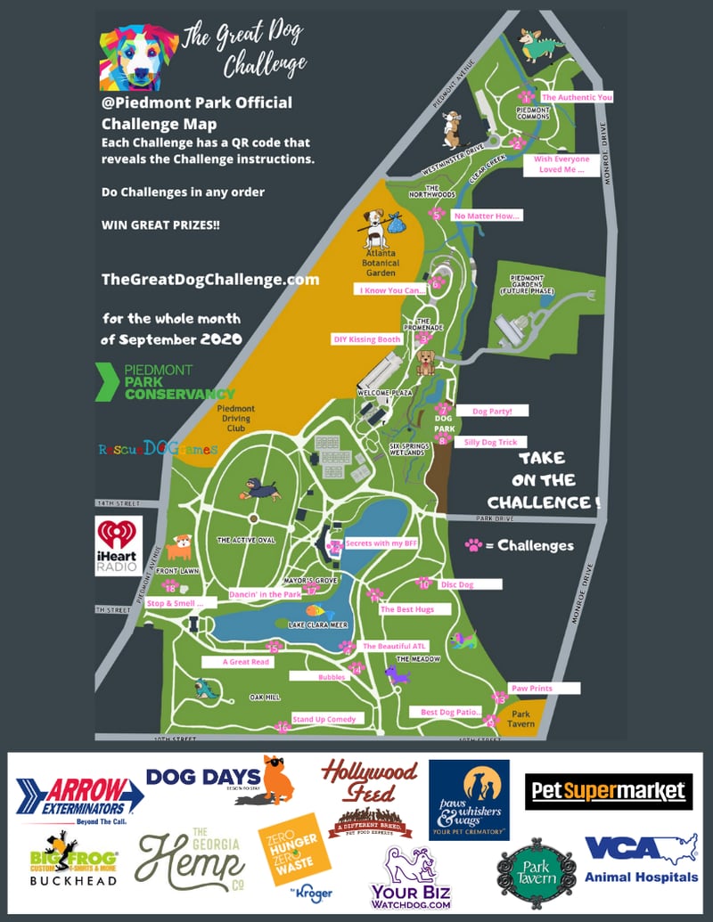 The Great Dog Challenge map at Piedmont Park. CR: Great Dog Challenge