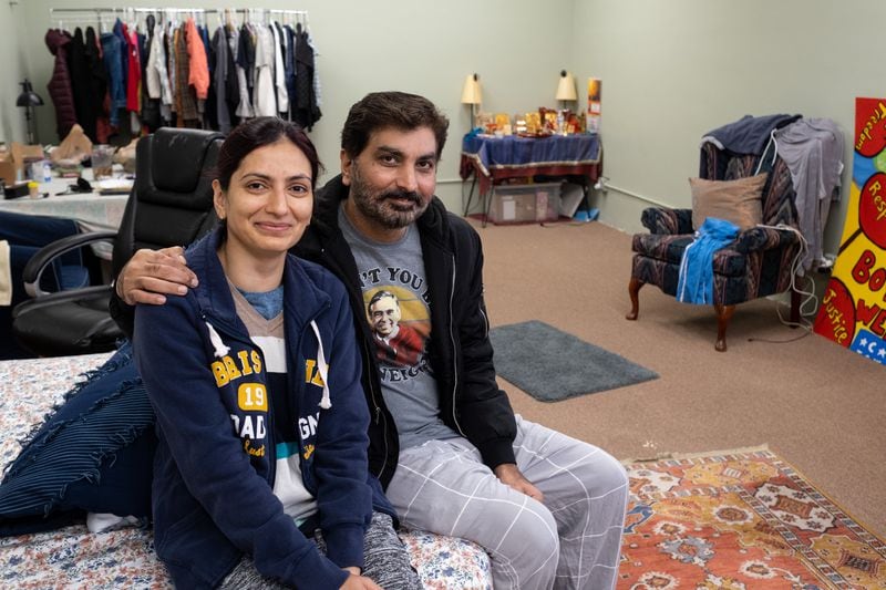 211217-Decatur-Anand Sawlani and his wife Kiran Nawani, who are asylum seekers from Pakistan, are living in a converted room at Columbia Presbyterian Church in Decatur. Ben Gray for the Atlanta Journal-Constitution