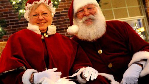 Santa will visit downtown Alpharetta on two consecutive Saturdays, Dec. 1 and 8, for the city’s Season of Celebration festivities. CITY OF ALPHARETTA