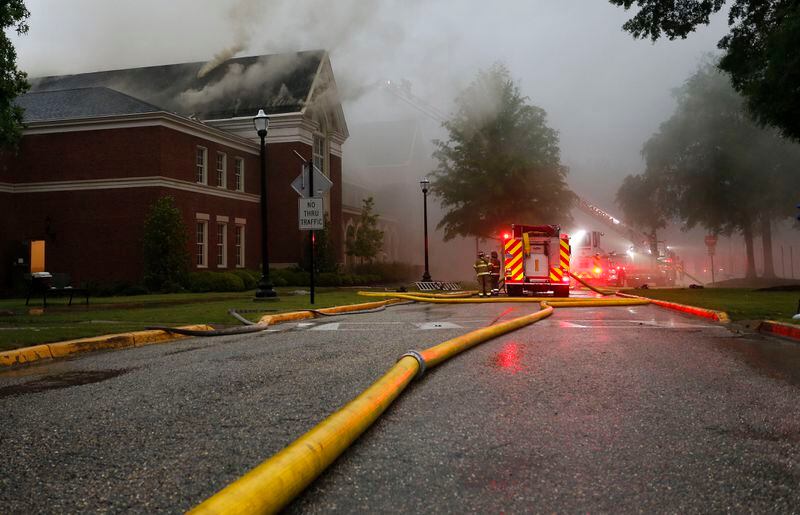Firefighters saved most of the instruments and uniforms belonging to Alabama’s “Million Dollar Band,” Mayor Walt Maddox said in a tweet.