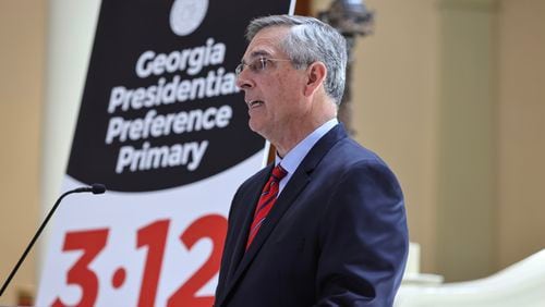 Secretary of State Brad Raffensperger is defending the security of Georgia's voting system after dueling reports assessing its vulnerabilities. (Natrice Miller/natrice.miller@ajc.com)