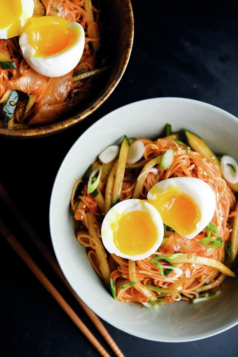 Gochujang and kimchi add complex spice and crunch to Korean Spicy Chilled Noodles (Bibim Guksu), one of many ideas for globalizing your kitchen in Christopher Kimball’s “Milk Street: The New Rules” (Little, Brown, $35). Used with permission of Little, Brown and Company, New York. All rights reserved. CONTRIBUTED BY CONNIE MILLER OF CB CREATIVES COPYRIGHT © 2019